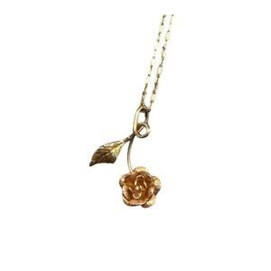 ViNTaGe Krementz 14KT Gold Overlay Dainty Rose Floral Necklace